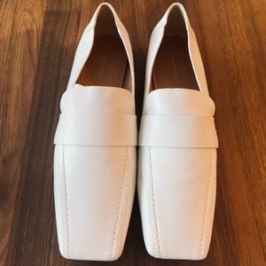 Brand New Mansur Gavriel Square Toe Loafer, White, 37